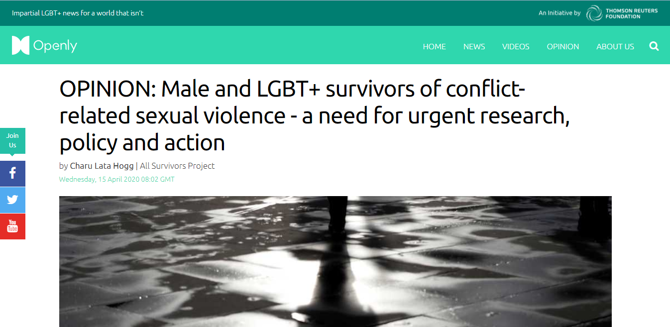 Male and LGBT+ survivors of conflict-related sexual violence – a need ...