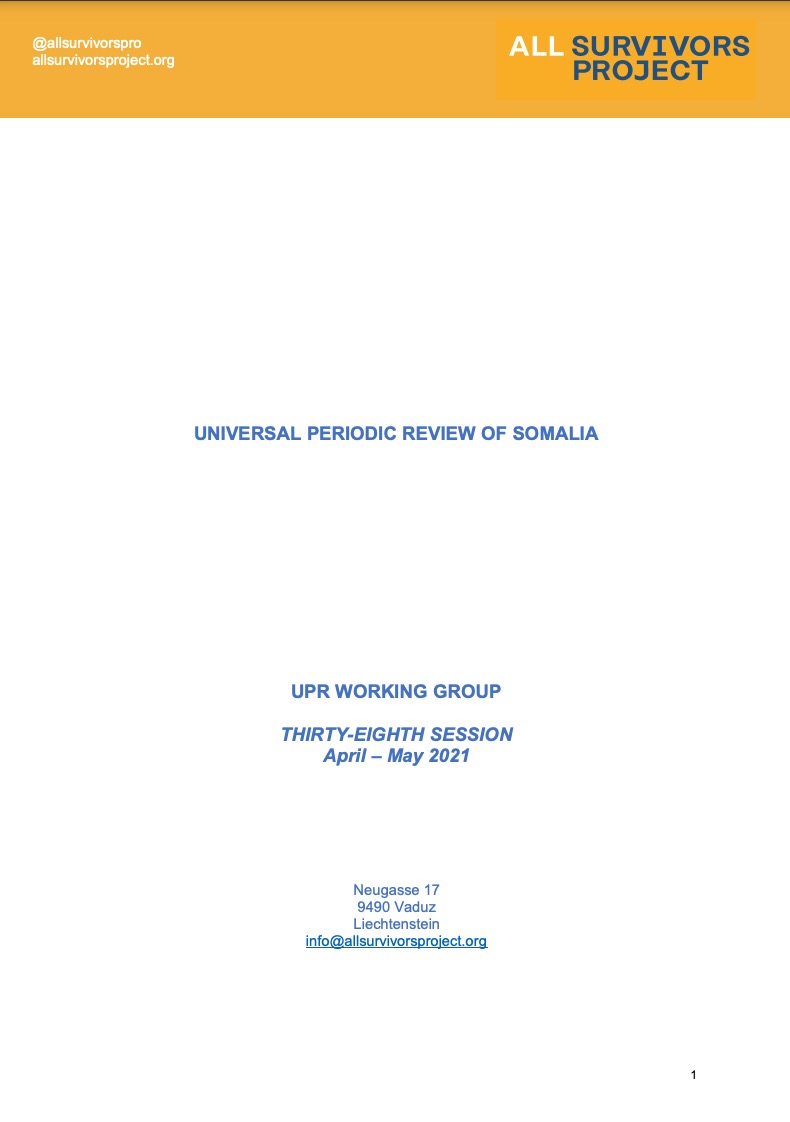 Submission to the Universal Periodic Review of Somalia, 38th Session ...