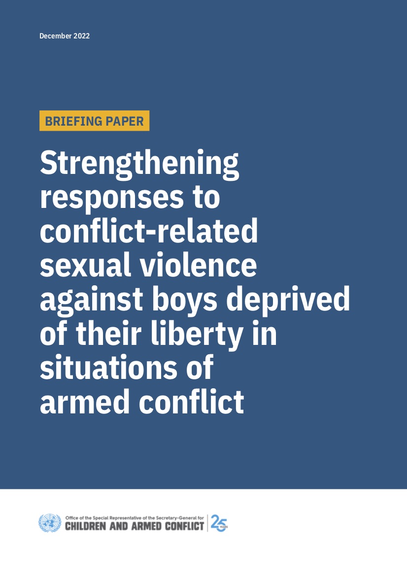Strengthening responses to conflict-related sexual violence against boys  deprived of their liberty in situations of armed conflict â€“ All Survivors  Project